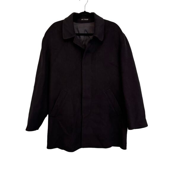 Pal Zileri Other - Pal Zileri Coat Mens XL Navy Blue Cashmere Trench Hidden Button Overcoat Jacket